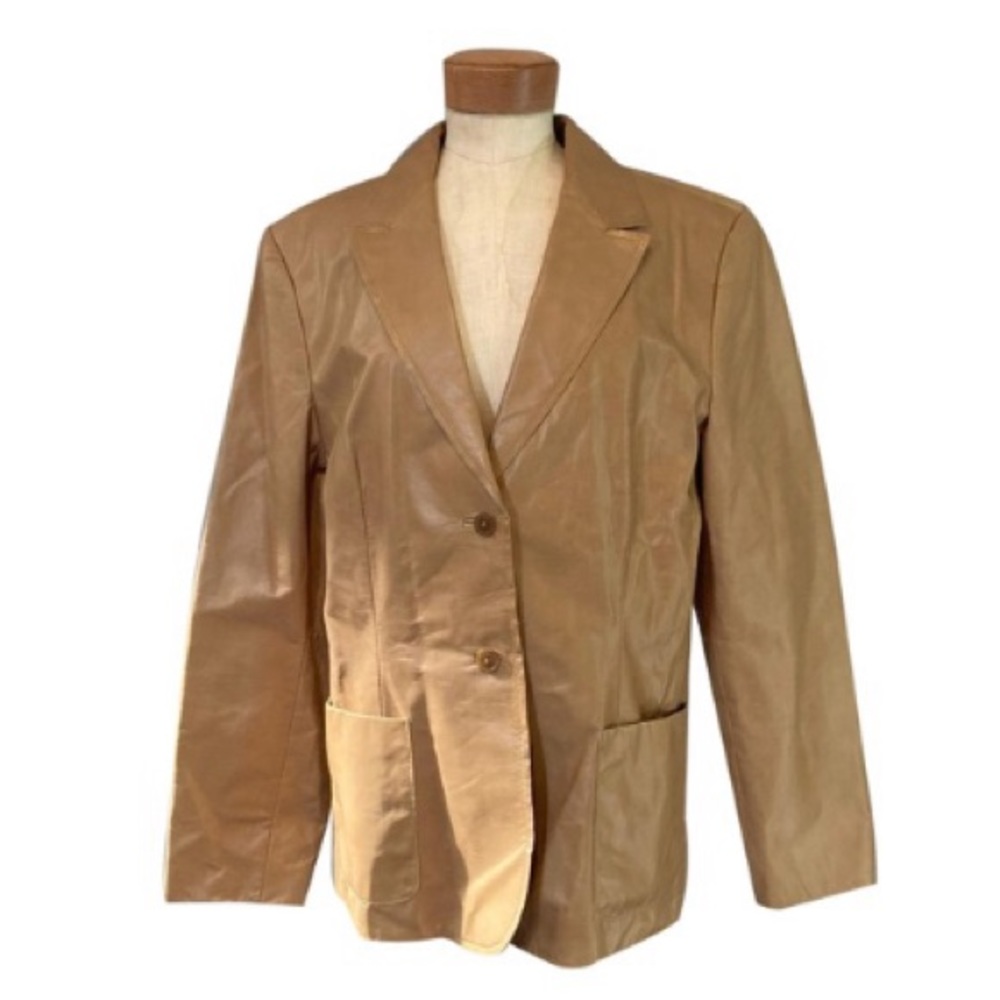 Valerie Stevens Tan Leather Blazer
